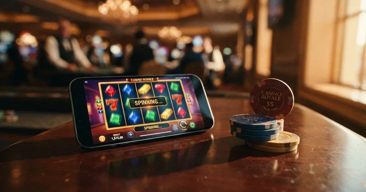 A smartphone screen displaying an ACMA website notice about illegal offshore gambling sites blocked in Australia