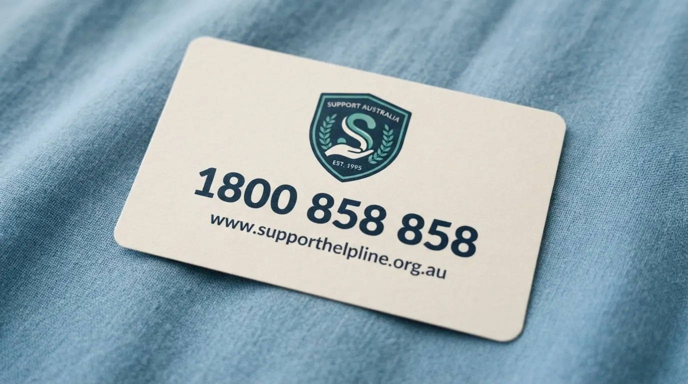 A support-resources composition: the BetStop logo, the 1800 858 858 helpline number displayed prominently, and the Gambling Help Online web address, on a calm blue background