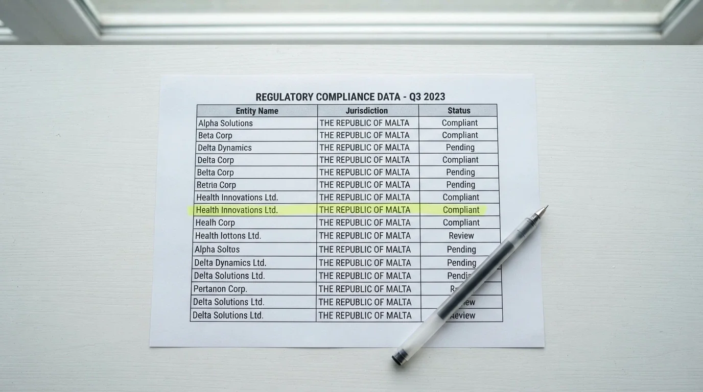 A comparison table listing casino names beside their licence jurisdictions, with Curaçao repeated down the column and one row highlighted showing a specific licence number