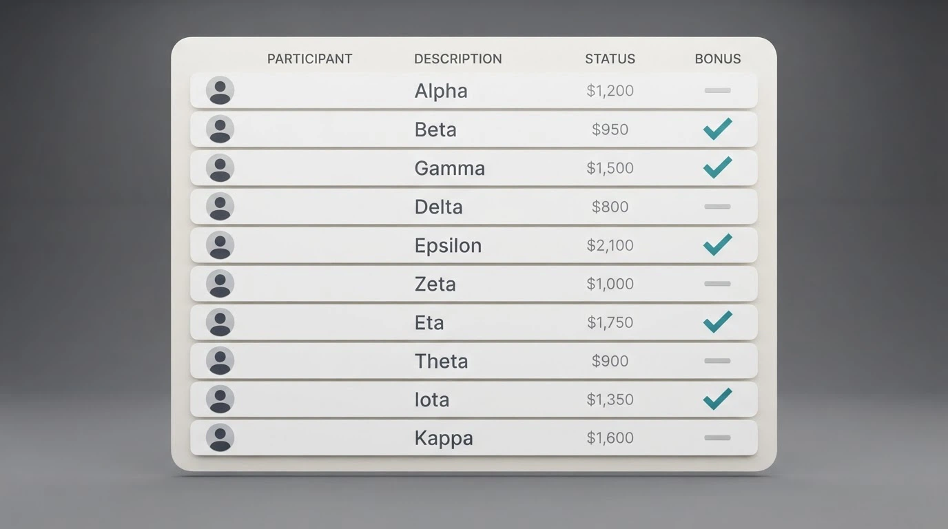 A comparison table listing ten offshore casino brands with columns for USDT acceptance status and welcome bonus offers, with check marks and dash markers